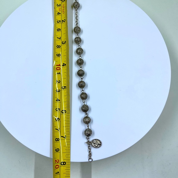 Silver Plated Ball Vintage Bracelet - Picture 5 of 6